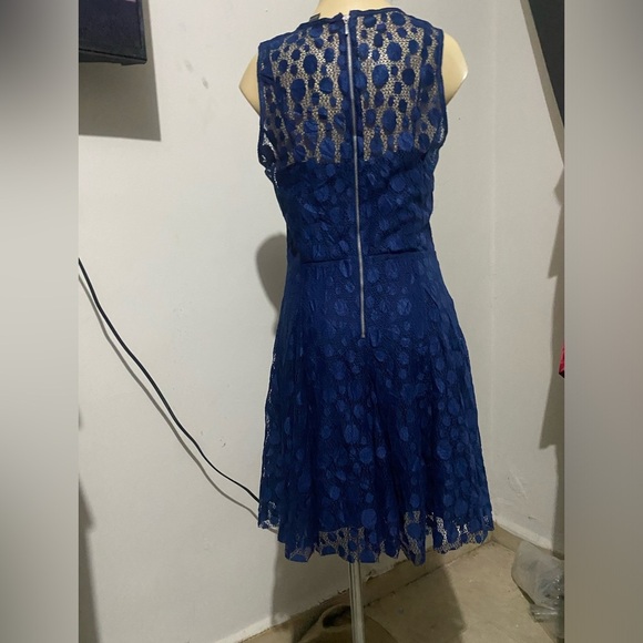 Armani Exchange Blue Fit and Flare Mini Dress - Picture 6 of 13